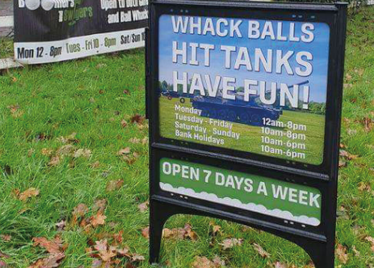 Hit tanks signage